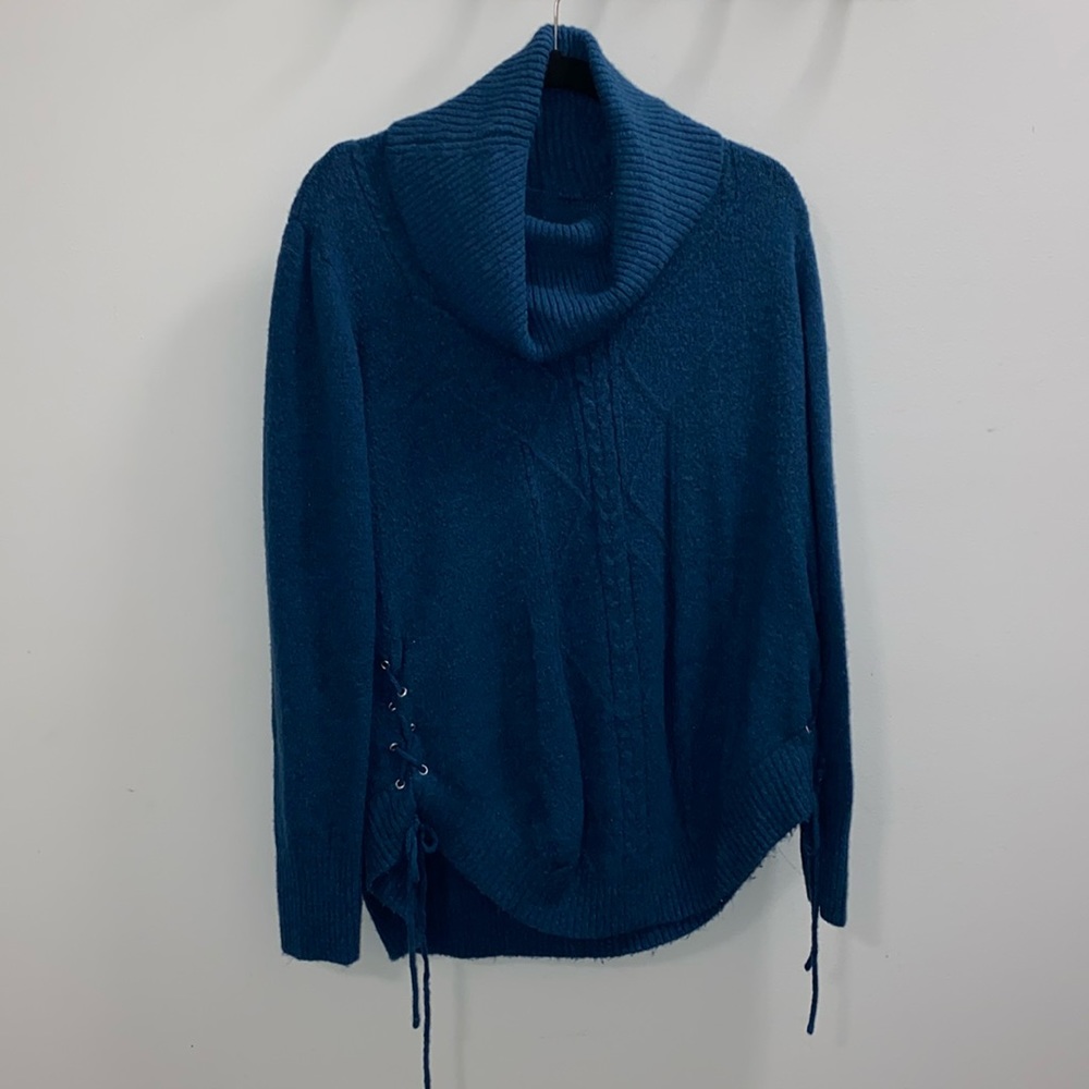 A&I TURQUOISE COWL NECK SWEATER SIZE  L